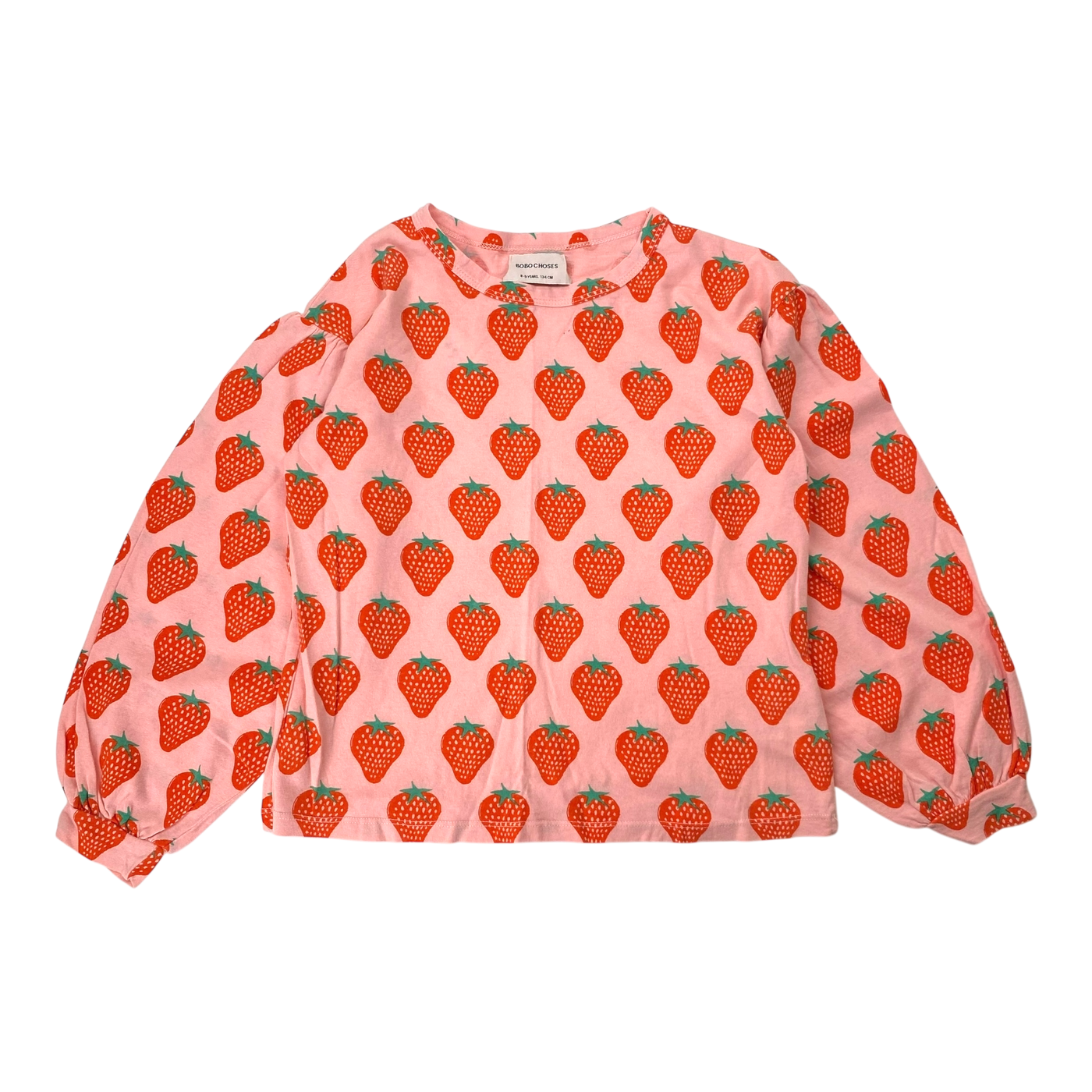 Bobo Choses puff shirt, strawberry | 134cm