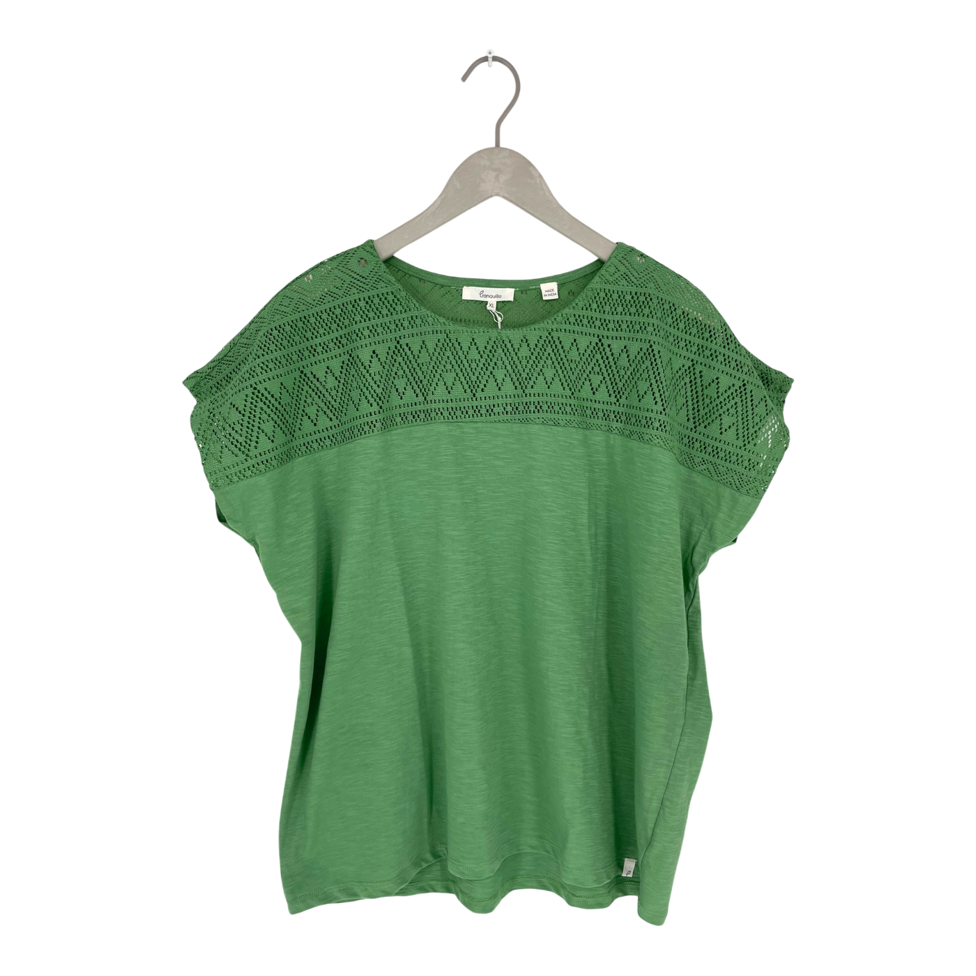 Tranquillo lace t-shirt, green | woman XL