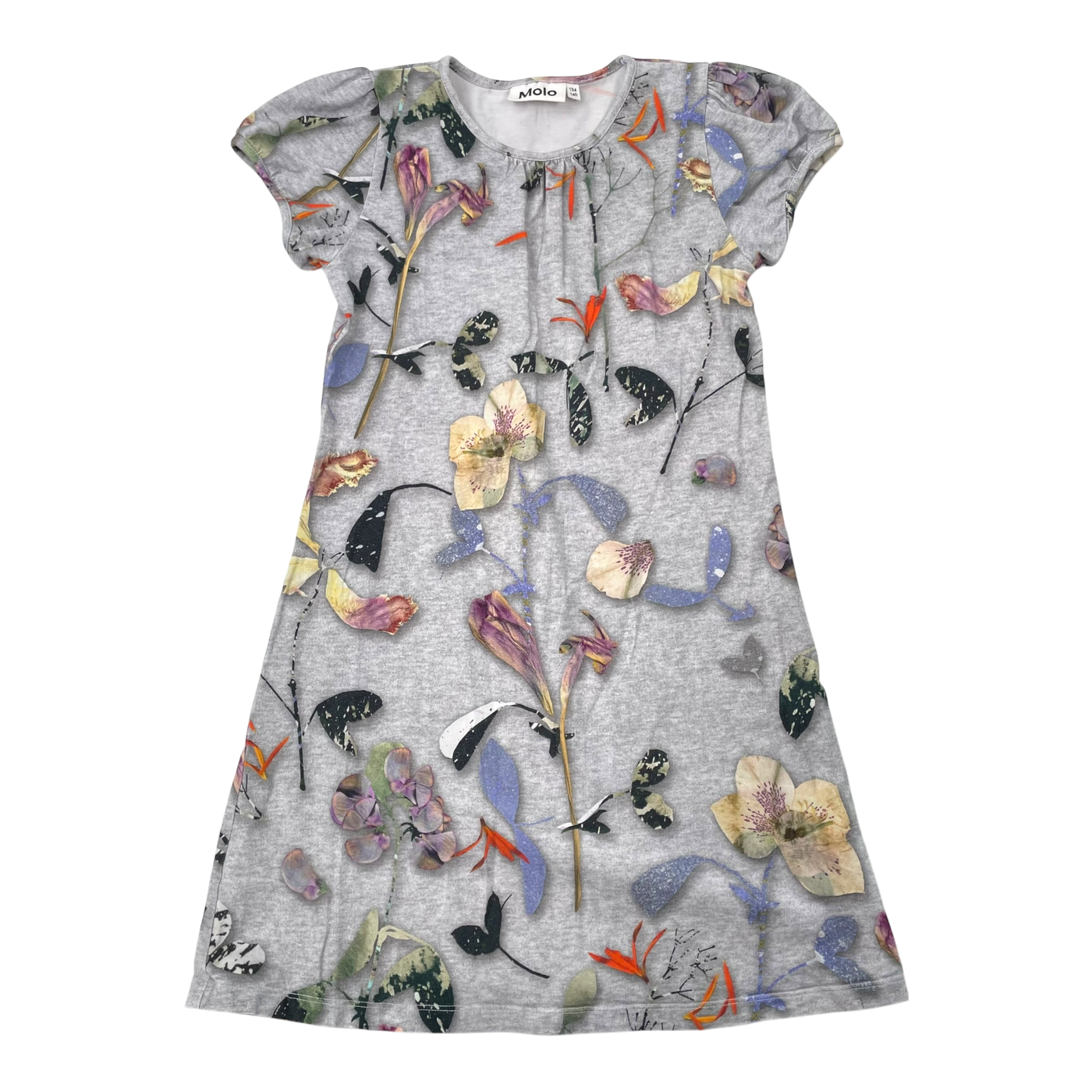 Molo T-Shirt-Kleid, Papierblätter | 134/140 cm