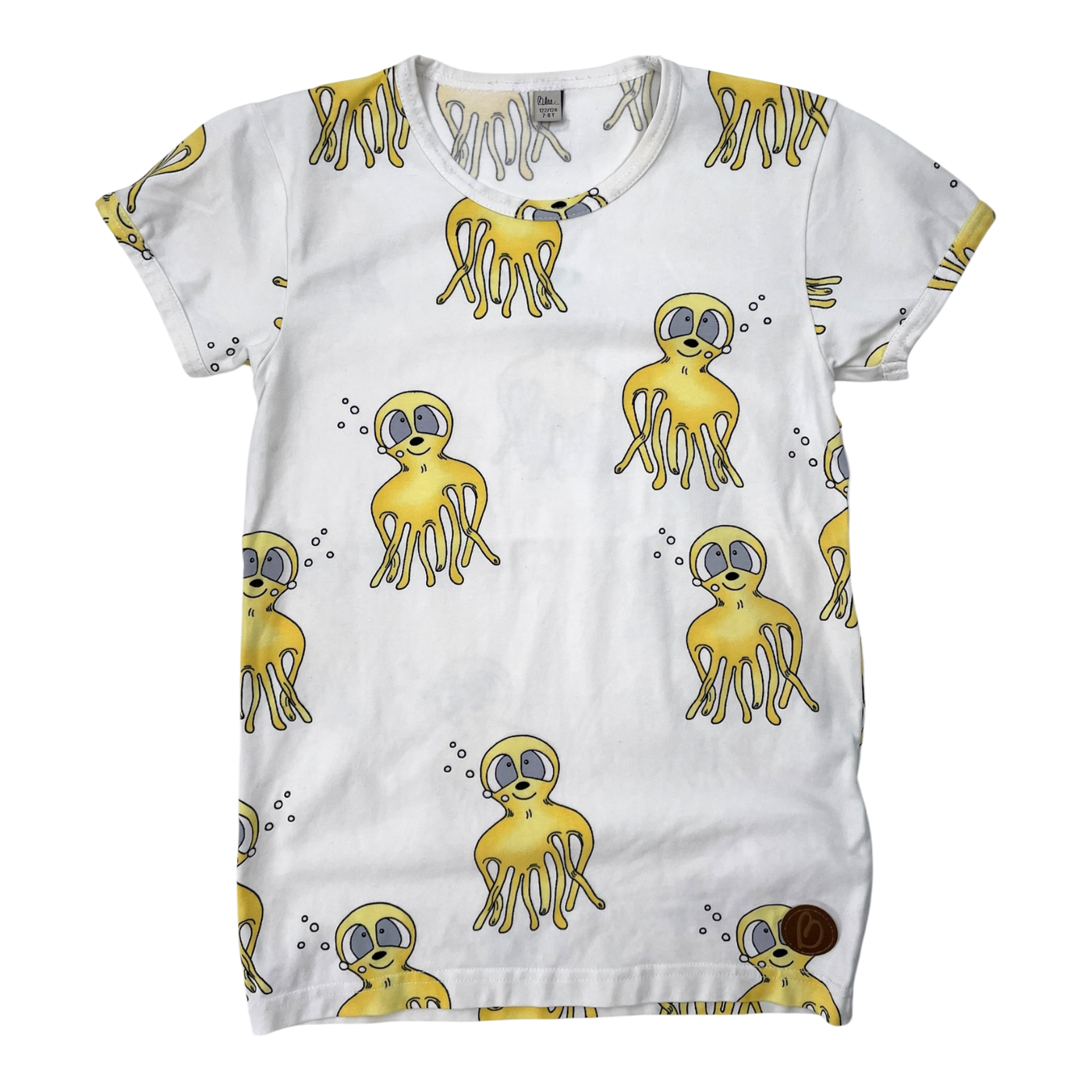 Blaa t-shirt, octopus | 122/128cm