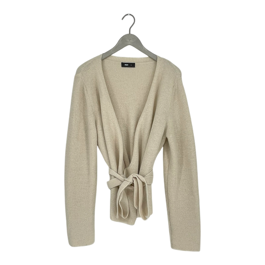 Alpa knit wrap sweater, white | woman L