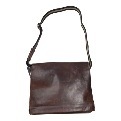 Harold's Bags leather campo messenger bag L, dark brown