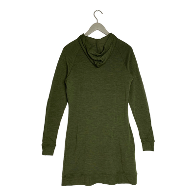 North Outdoor all day merino hoodie dress kei, green | woman M