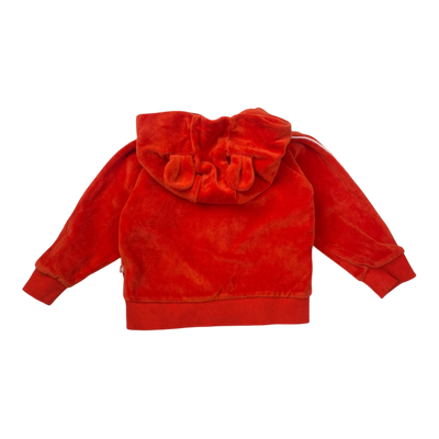 Molo velour zipper hoodie, flame | 80cm