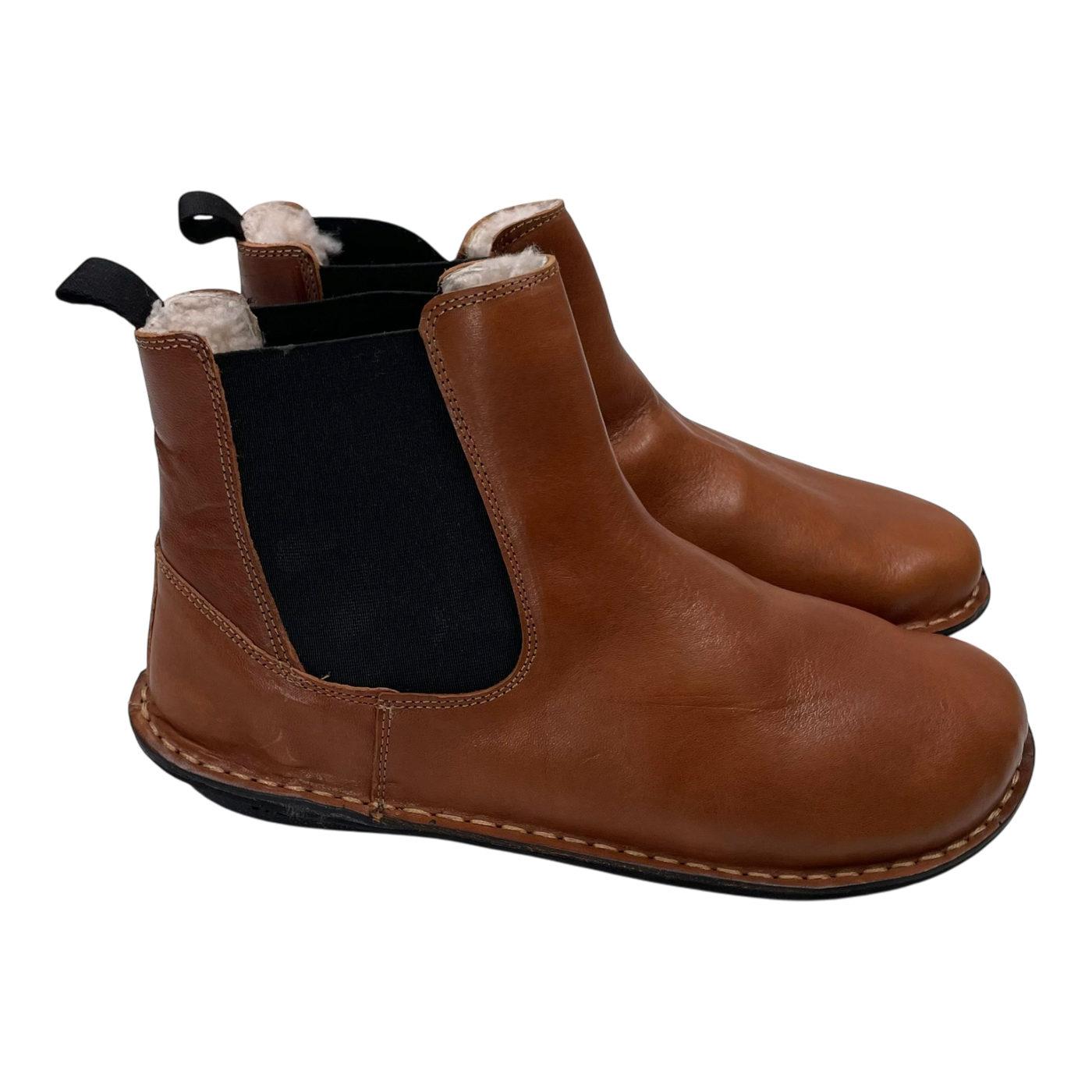 VIBAe Helsinki leather shearling boots, cognac brown | 43