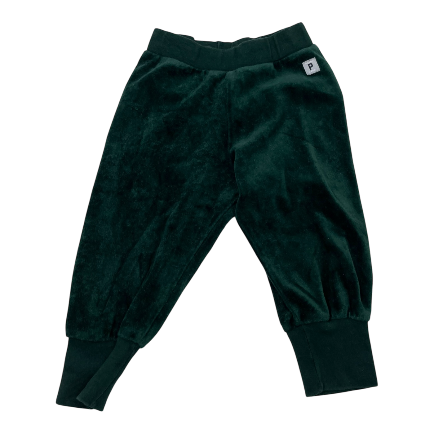 Polarn O. Pyret terry pants, dark green | 74cm