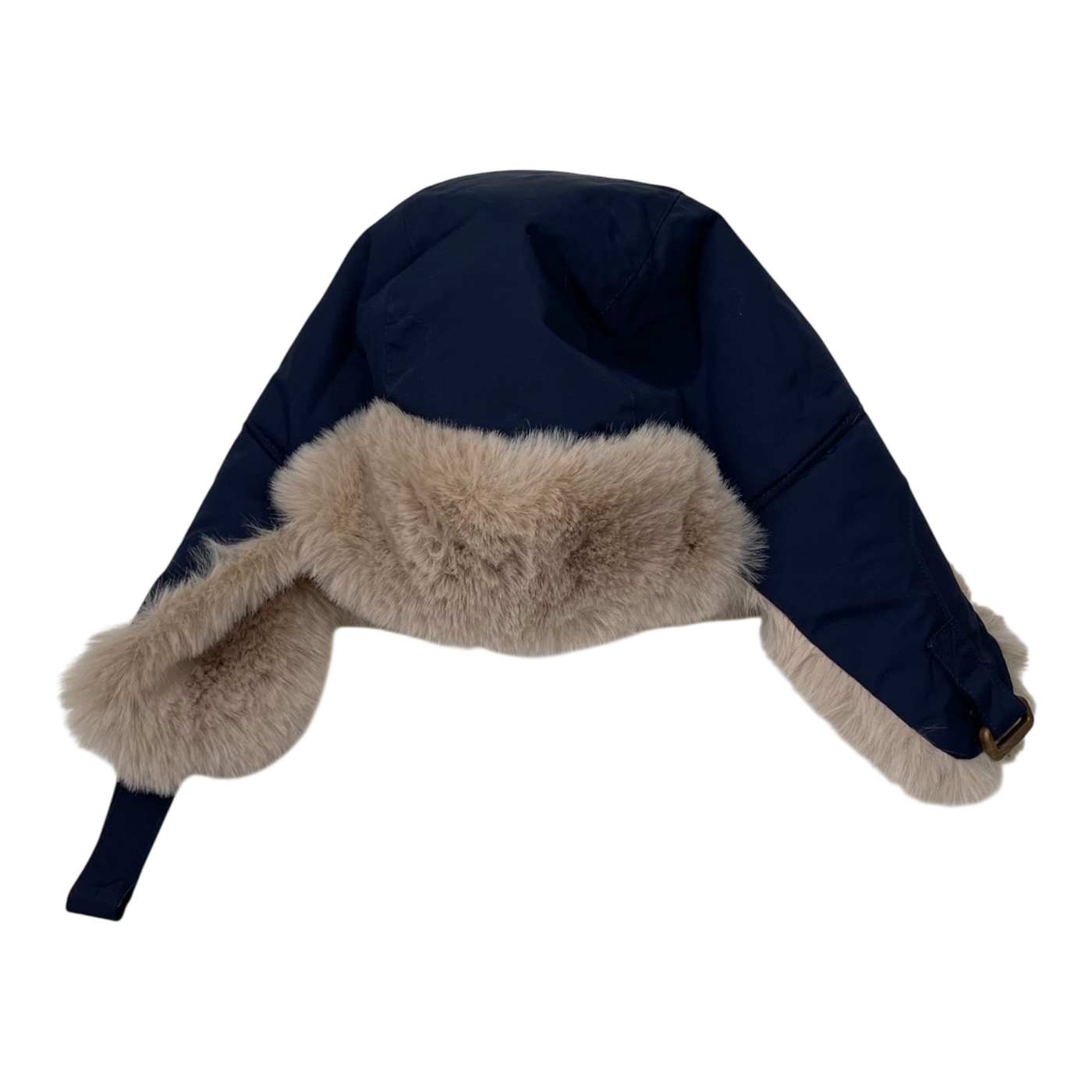 Mini A Ture matcrister teddy lined winter hood, navy blue | one size