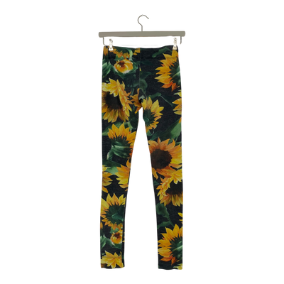 Ommellinen tricot leggings, yellow flowers | woman S