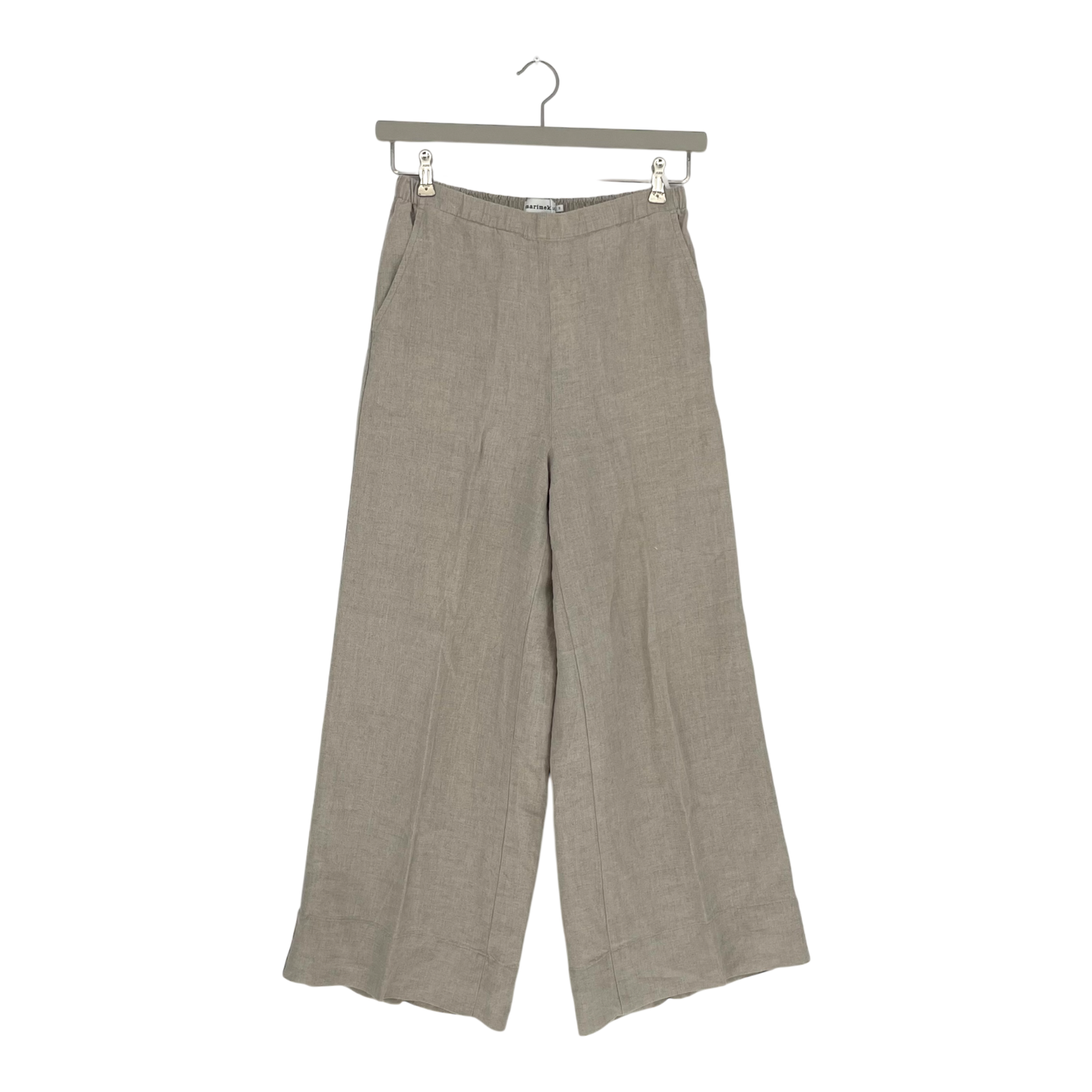 Marimekko marssi solid linen pants, almond | woman 38