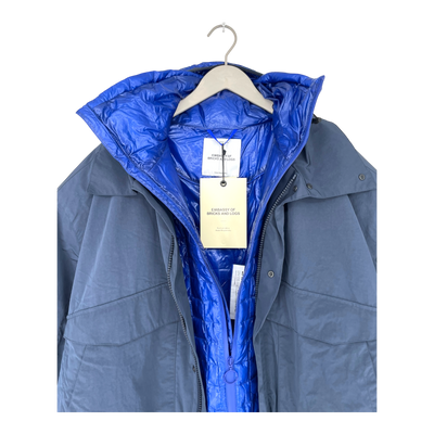 Embassy of Bricks and Logs khari rain coat, blue | unisex L
