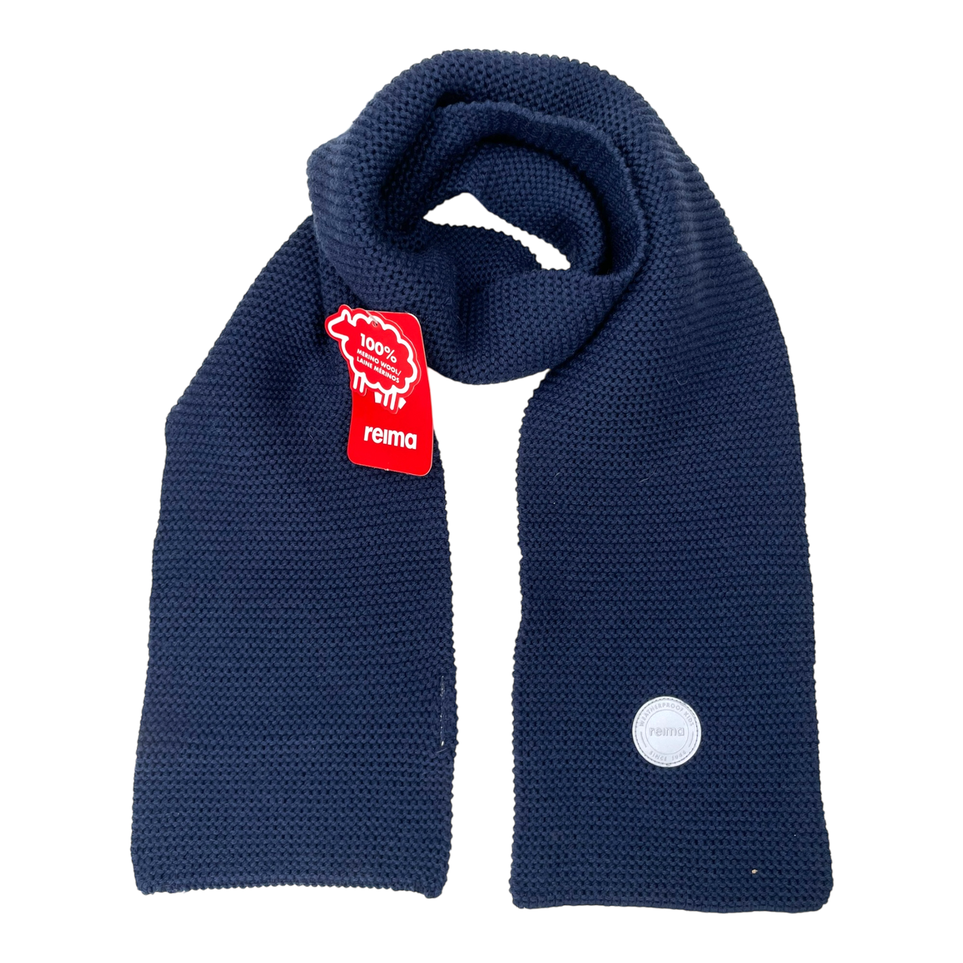 Reima kesy knitted merino scarf, navy blue | one size