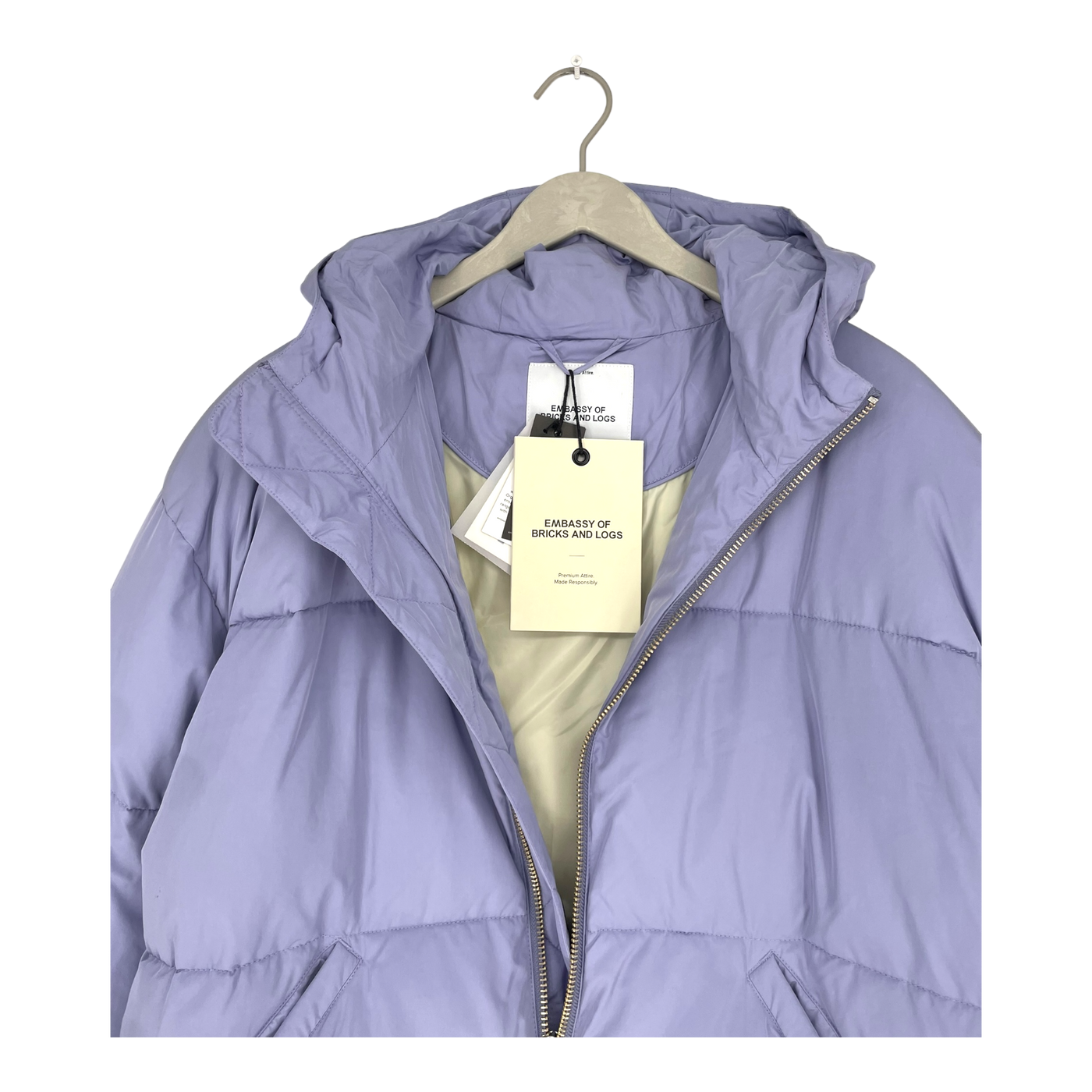 Embassy of Bricks and Logs elphin puffer jacket, lilac | unisex S