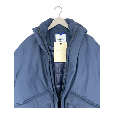 Embassy of Bricks and Logs hardwick puffer jacket, navy blue | unisex L