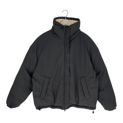 Embassy of Bricks and Logs reversible puffer jacket, beige/black | unisex S