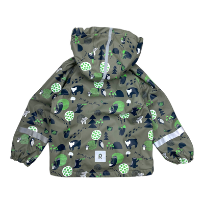 Reima koski rain jacket, forest animals | 104cm