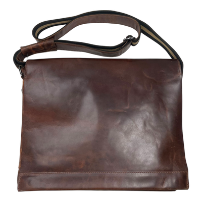Harold's Bags leather campo messenger bag L, dark brown