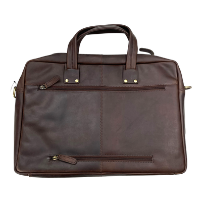 Harold's Bags leather ‭briefcase, chocolate brown