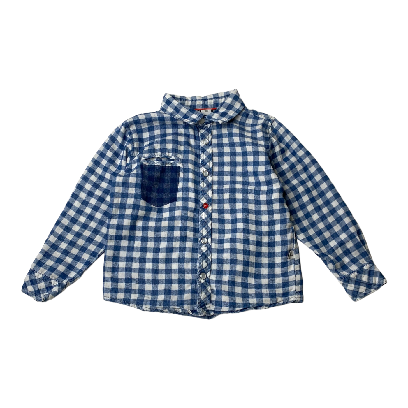 Molo collar shirt, squares | 98/104cm