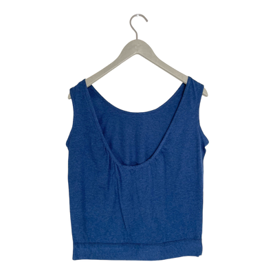 Limo rose open back top, denim blue | woman M