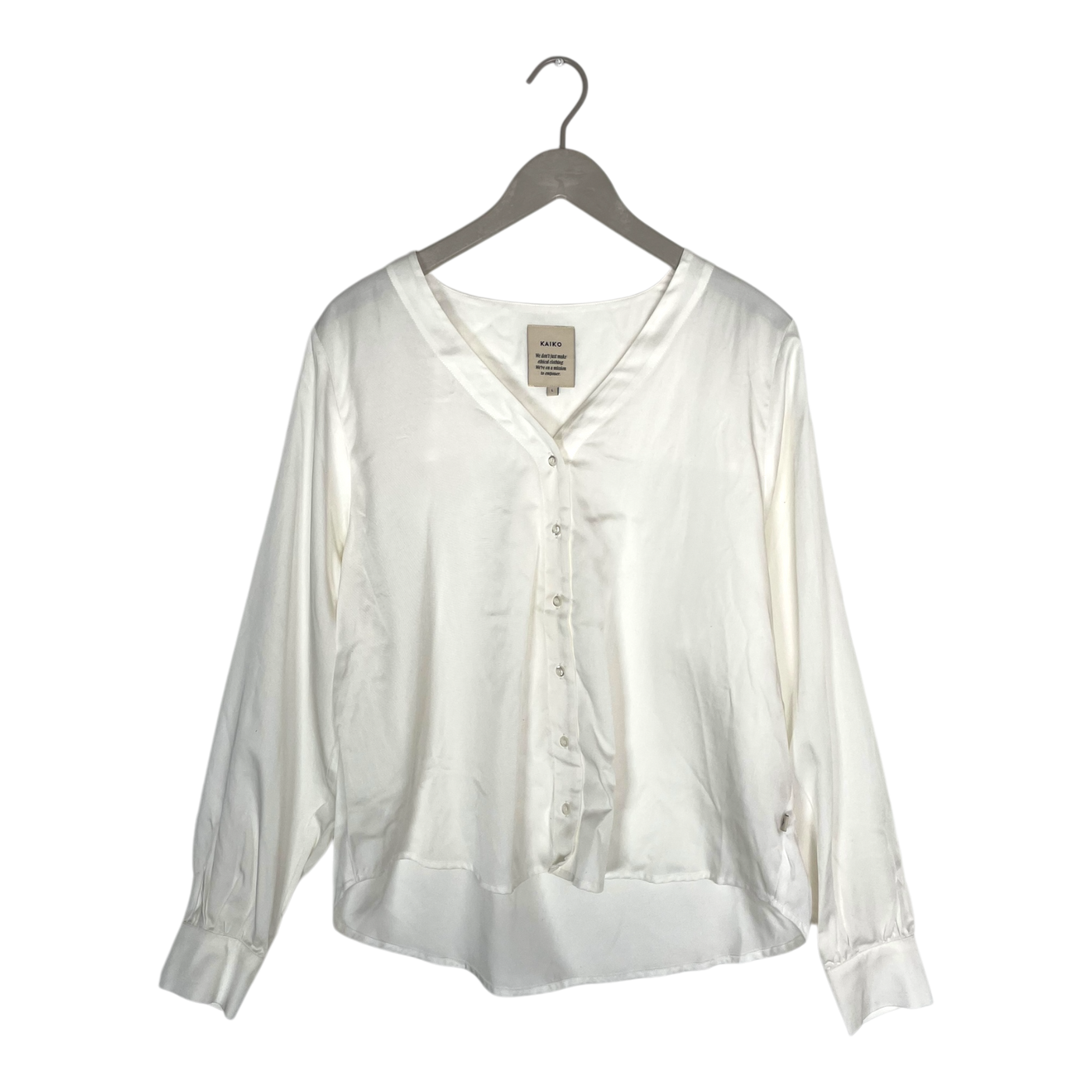 Kaiko v-neck button blouse, white | woman L