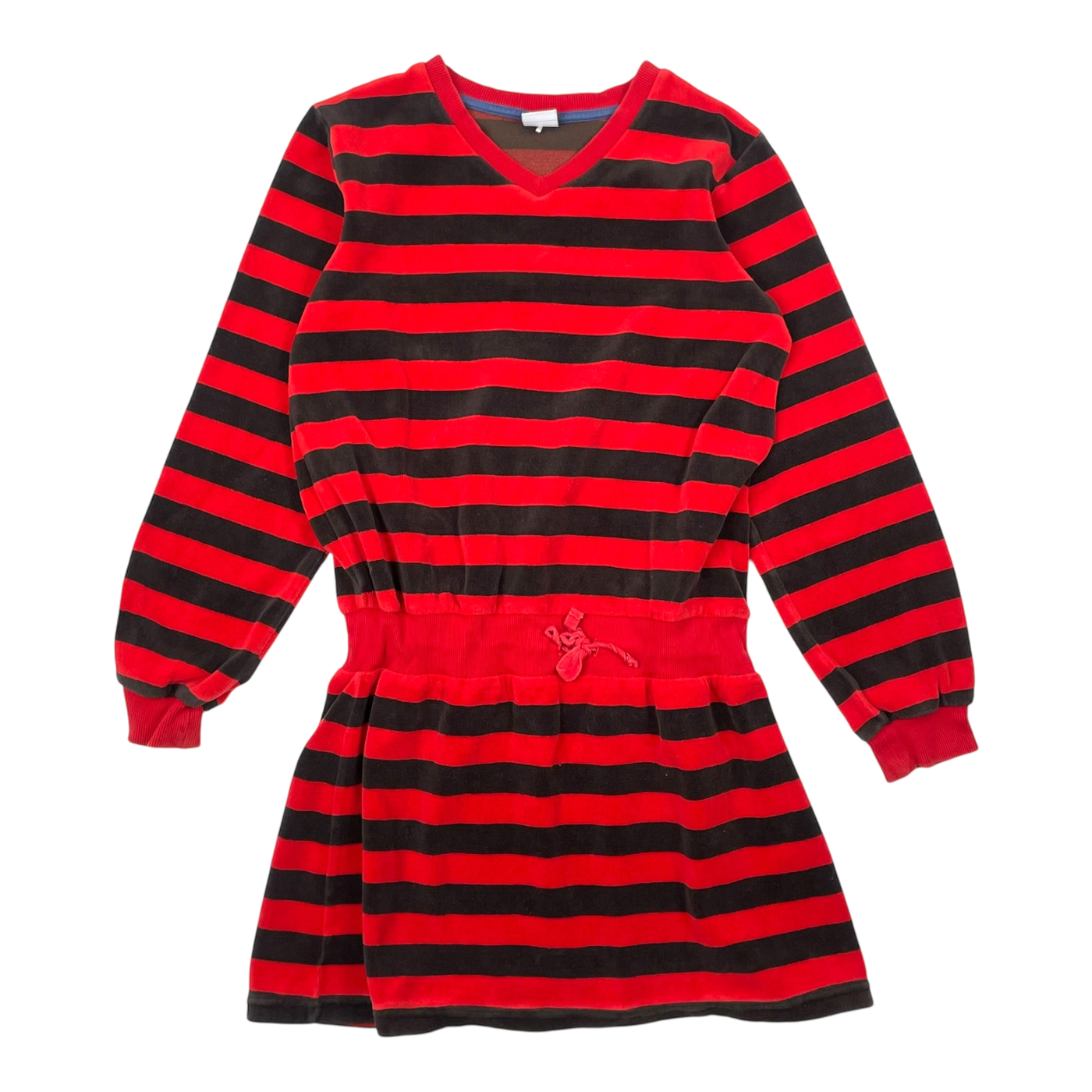 Polarn O. Pyret velour dress, stripes | 146/152cm