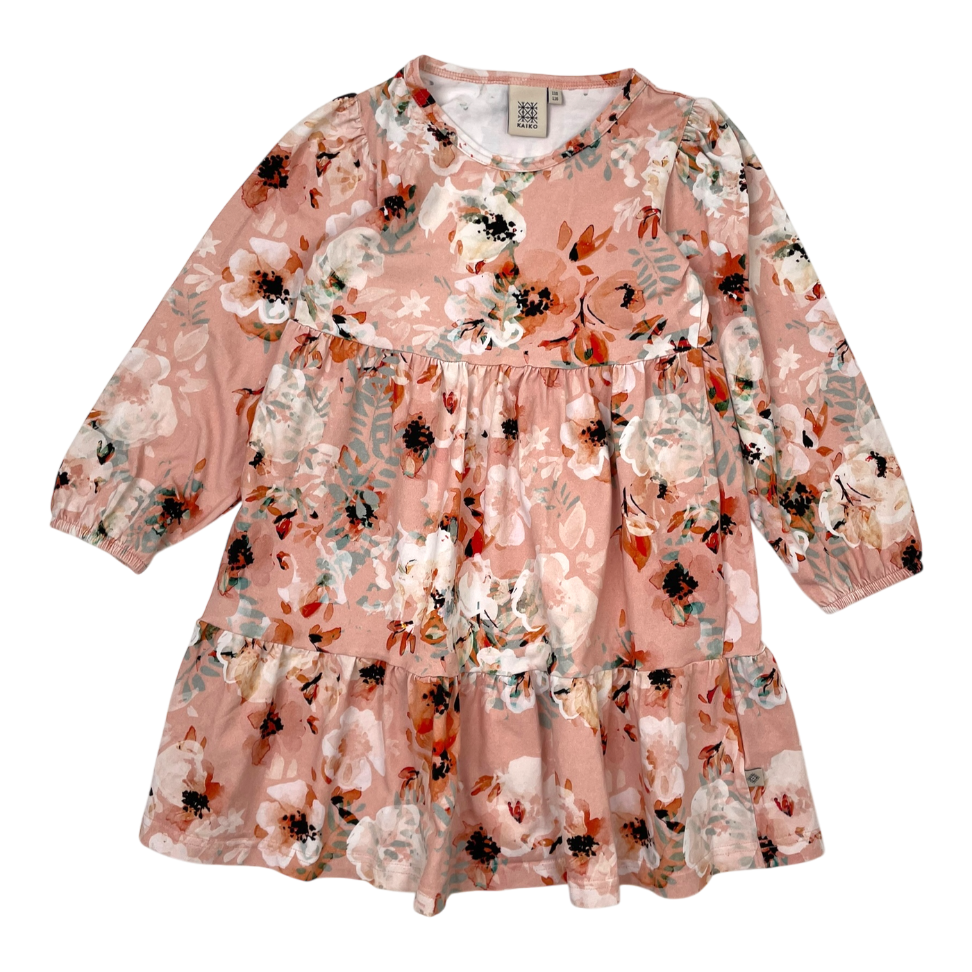 Kaiko frill puffy dress, peach blush | 110/116cm