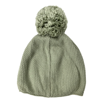 Gugguu knitted beanie with pom, moss green | 54cm
