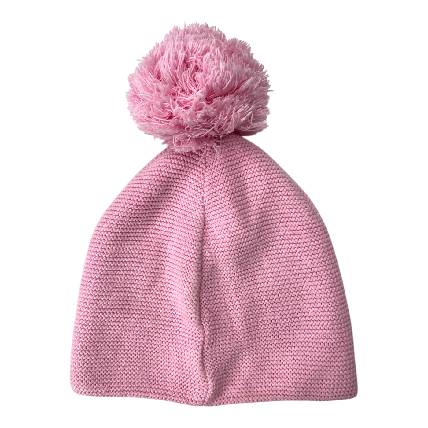 Metsola knitted cotton beanie with pom, light pink | 6-8y