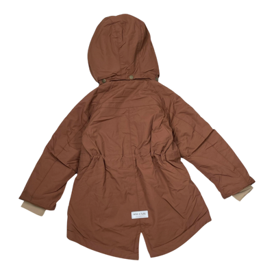 Mini A Ture matvikania fleece lined winter jacket, brown sugar | 110cm