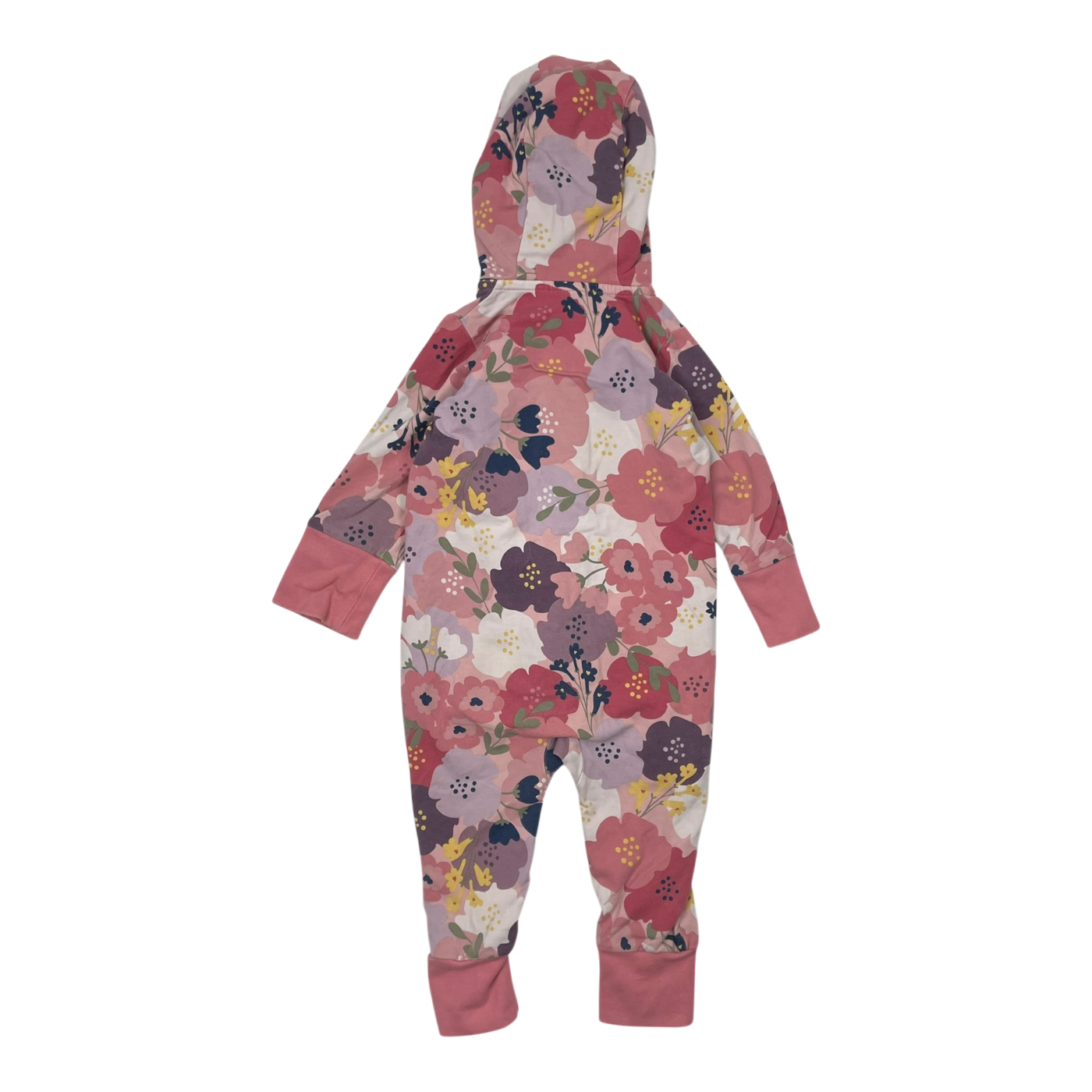 Polarn O. Pyret sweat onesie, pink flowers | 68cm