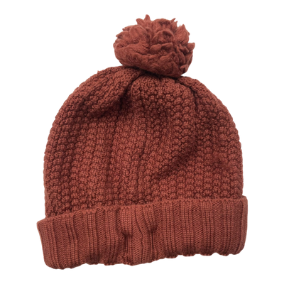 Gugguu merino beanie with pom, rust | 52/53cm