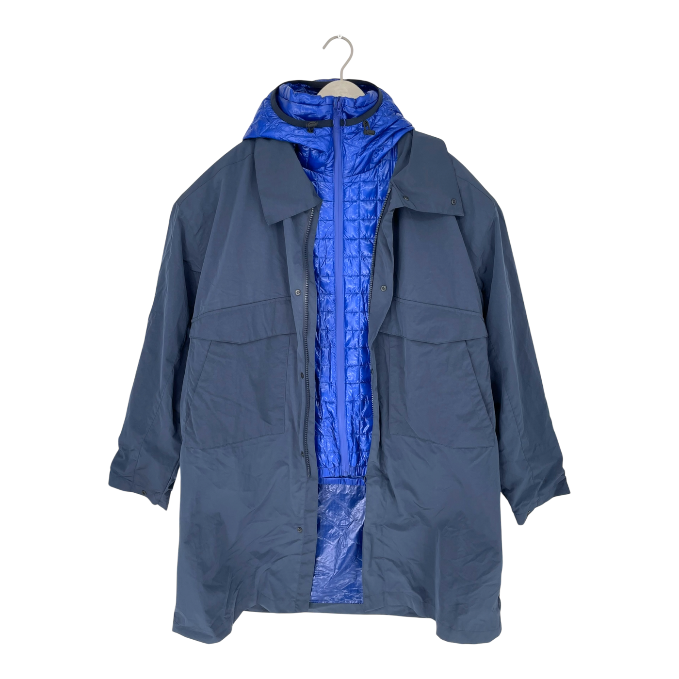 Embassy of Bricks and Logs khari rain coat, blue | unisex L