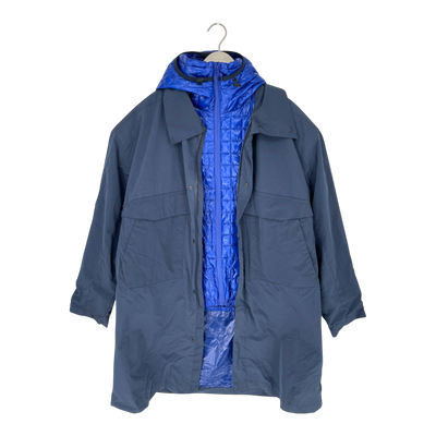 Embassy of Bricks and Logs khari rain coat, blue | unisex L