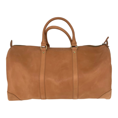 Holzrichter leather weekender duffel bag, caramel