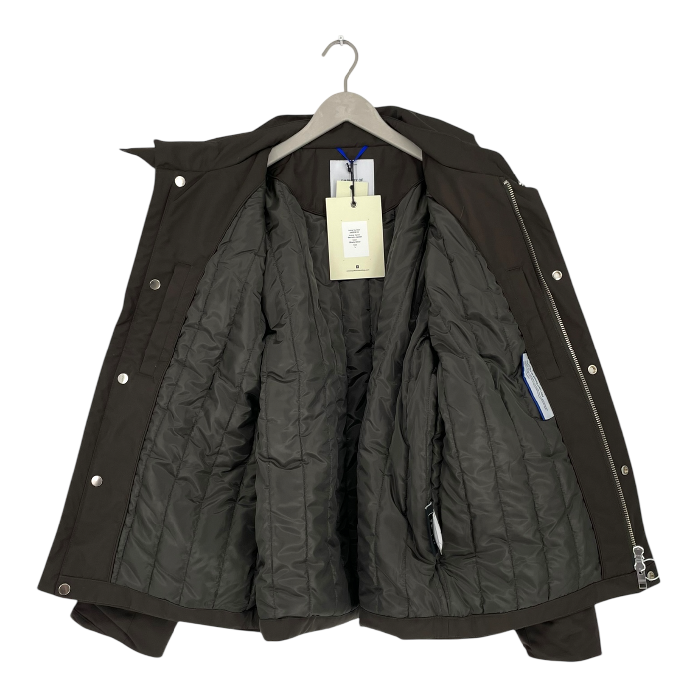 Embassy of Bricks and Logs merrick parka jacket, black olive | unisex L