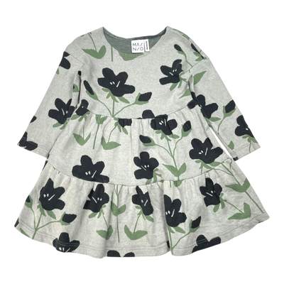 Mainio jacquard dress, flowers | 98/104cm
