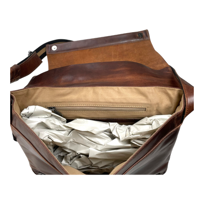 Harold's Bags leather campo messenger bag L, dark brown