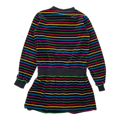 Polarn O. Pyret velour dress, stripes | 146/152cm