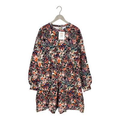 Kaiko ruffle sweat dress, blooming forest | woman XL