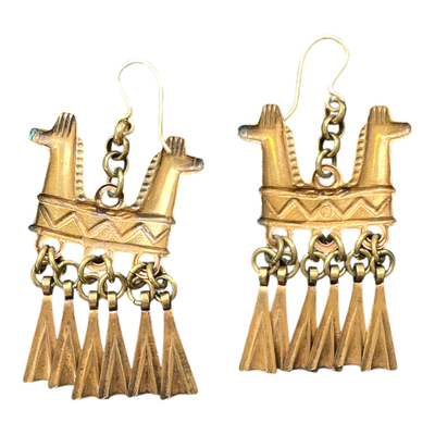 Kalevala Koru kaksipäinen hevonen earrings, bronze