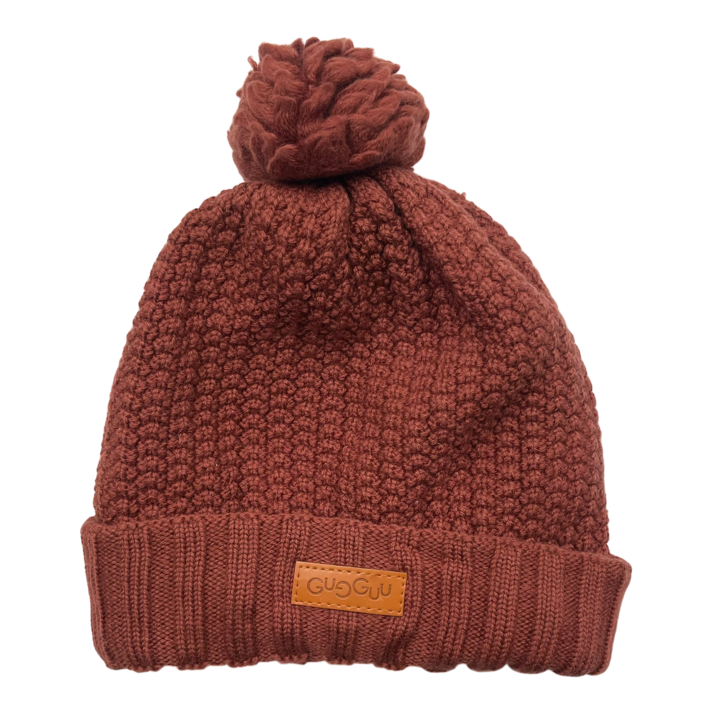 Gugguu merino beanie with pom, rust | 52/53cm