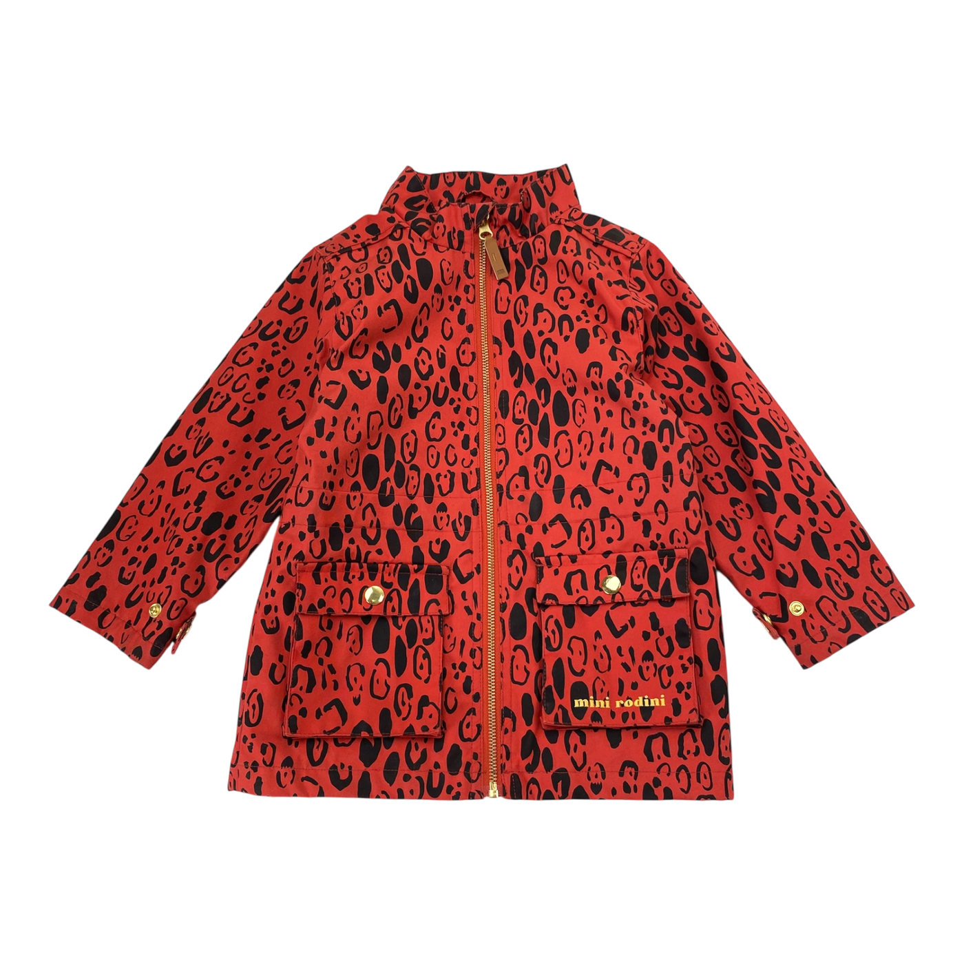 Mini Rodini leopard jacket, red | 104/110cm