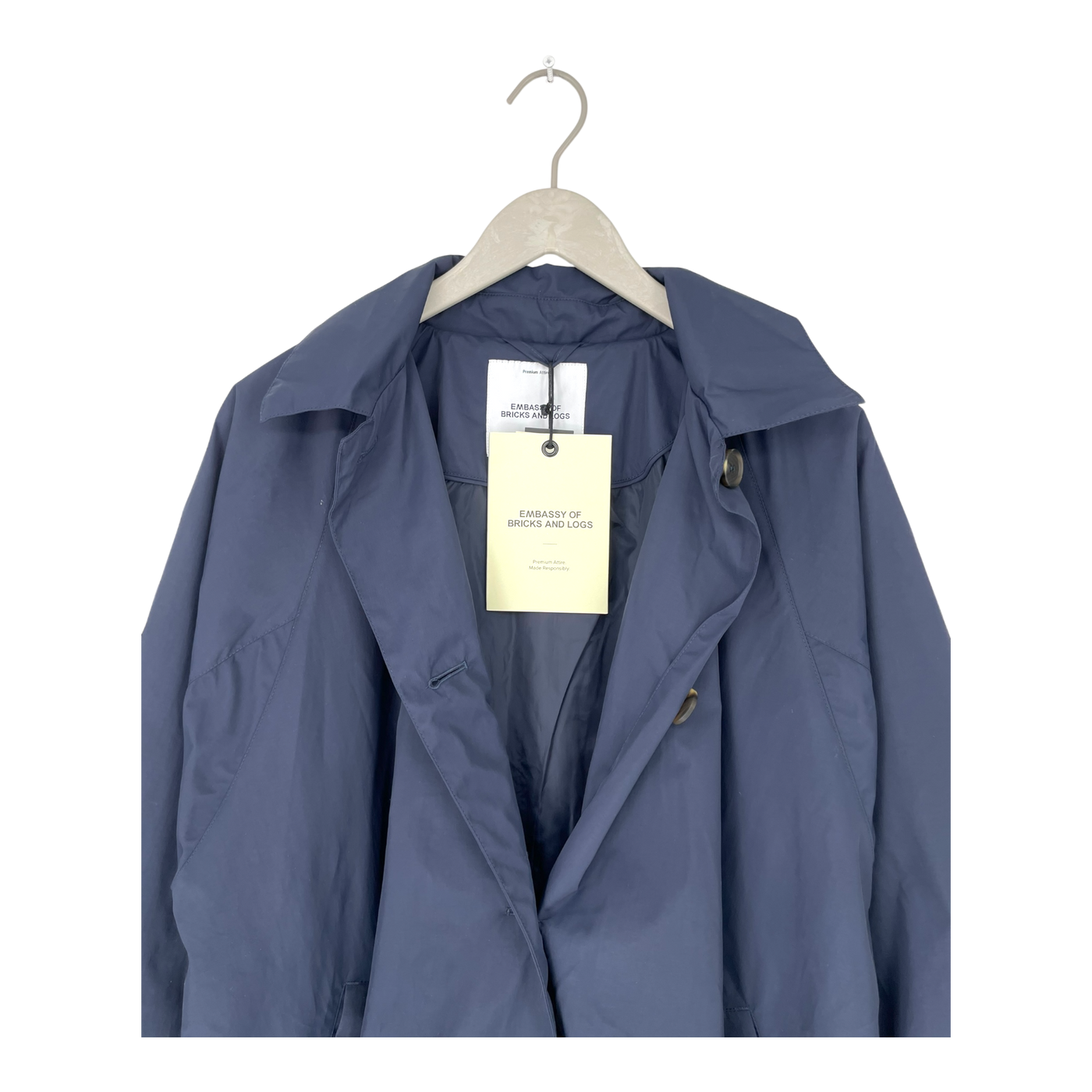 Embassy of Bricks and Logs paisley parka coat, dark blue | woman S