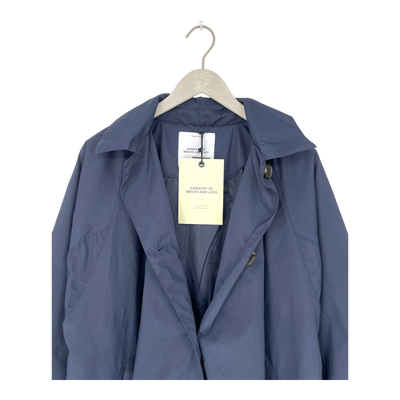 Embassy of Bricks and Logs paisley parka coat, dark blue | woman S