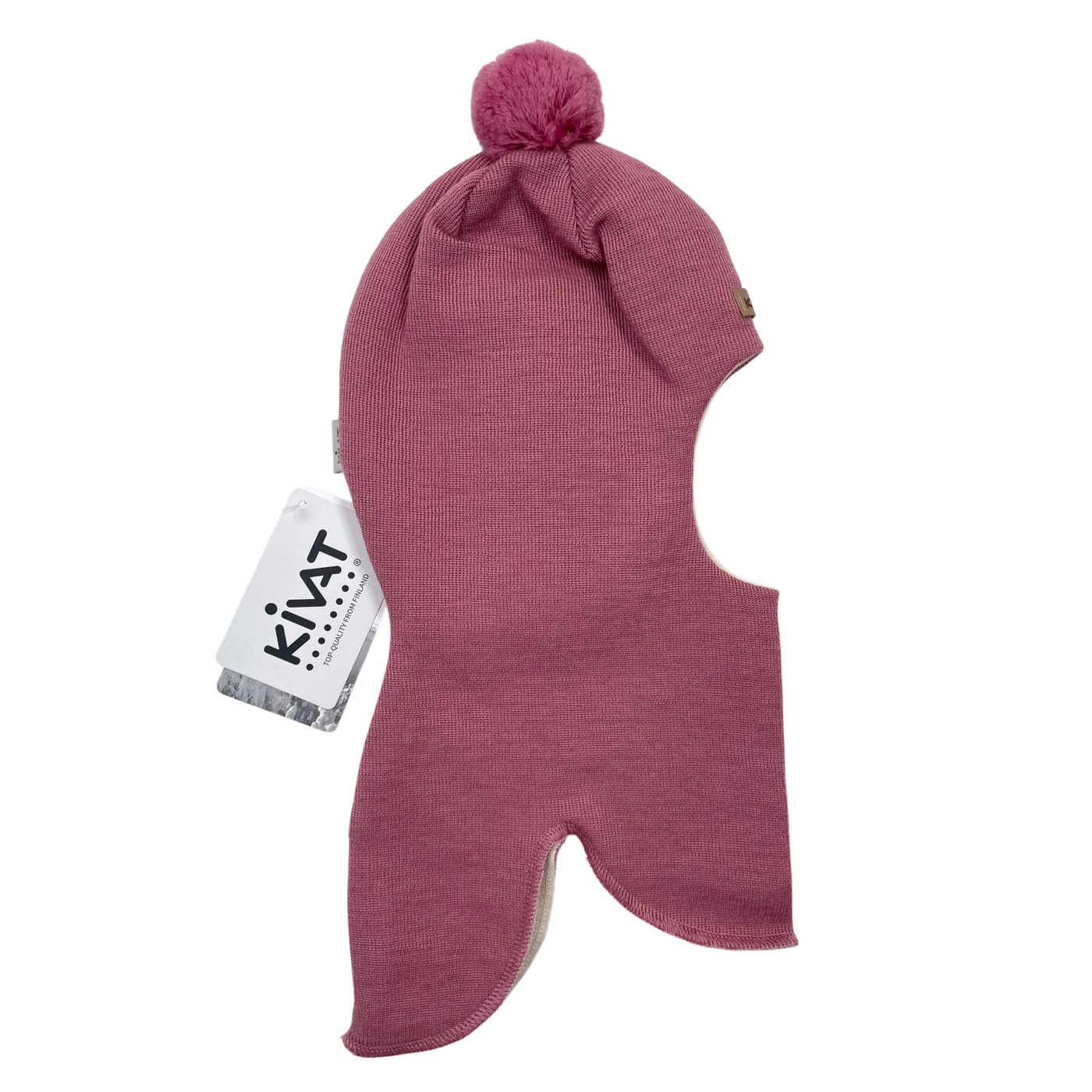 Kivat wool bobble balaclava, blush pink | 2-4y