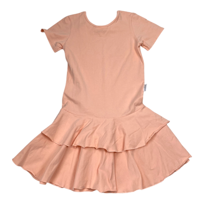 Gugguu t-shirt frilla dress, coral | 140cm