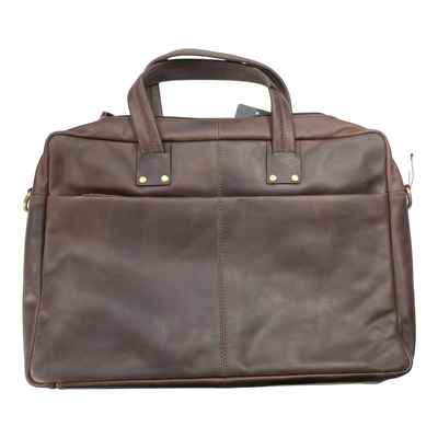 Harold's Bags leather ‭briefcase, chocolate brown