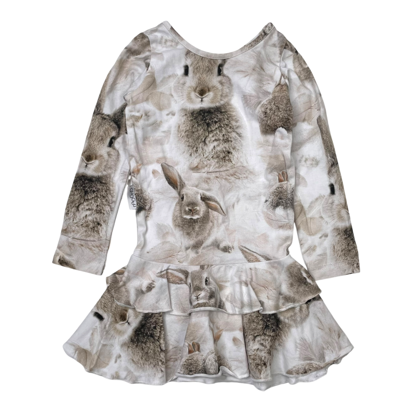 Gugguu frilla dress, bunny | 80cm