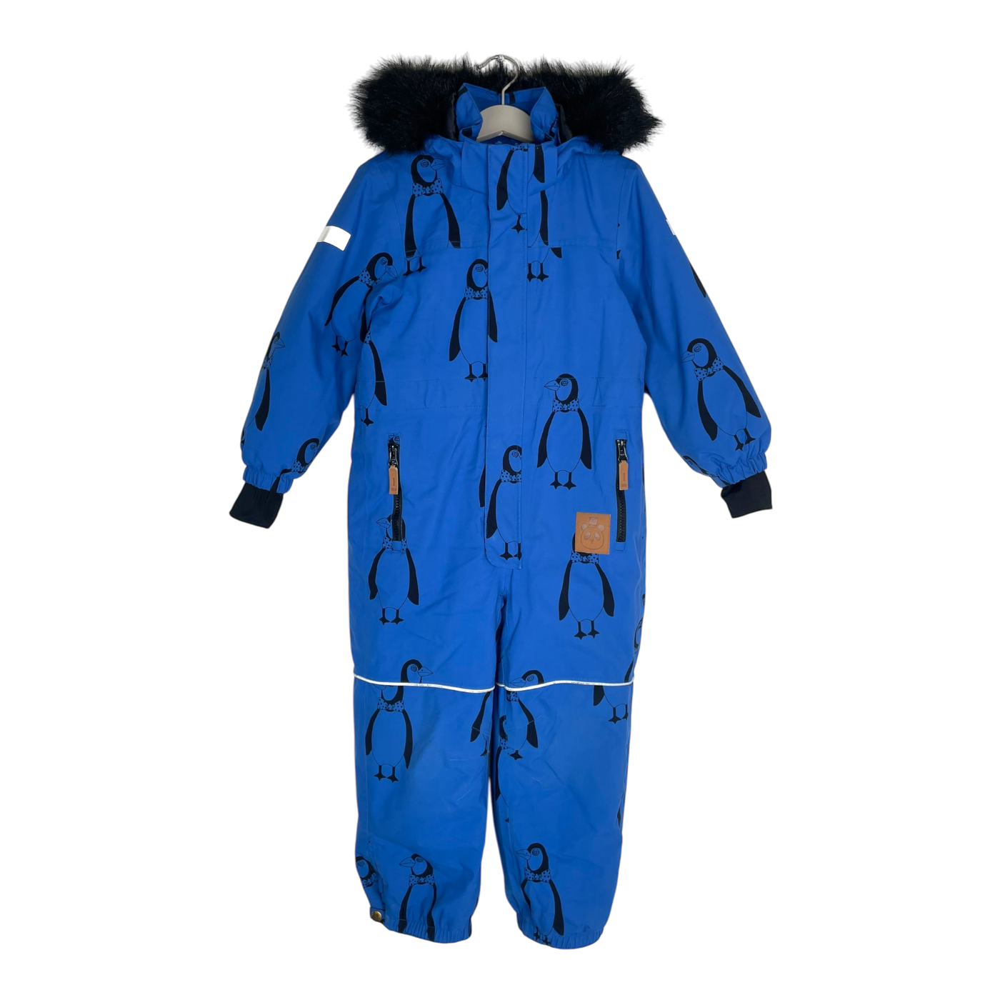 Mini Rodini alaska penguin winter overall, blue | 110cm