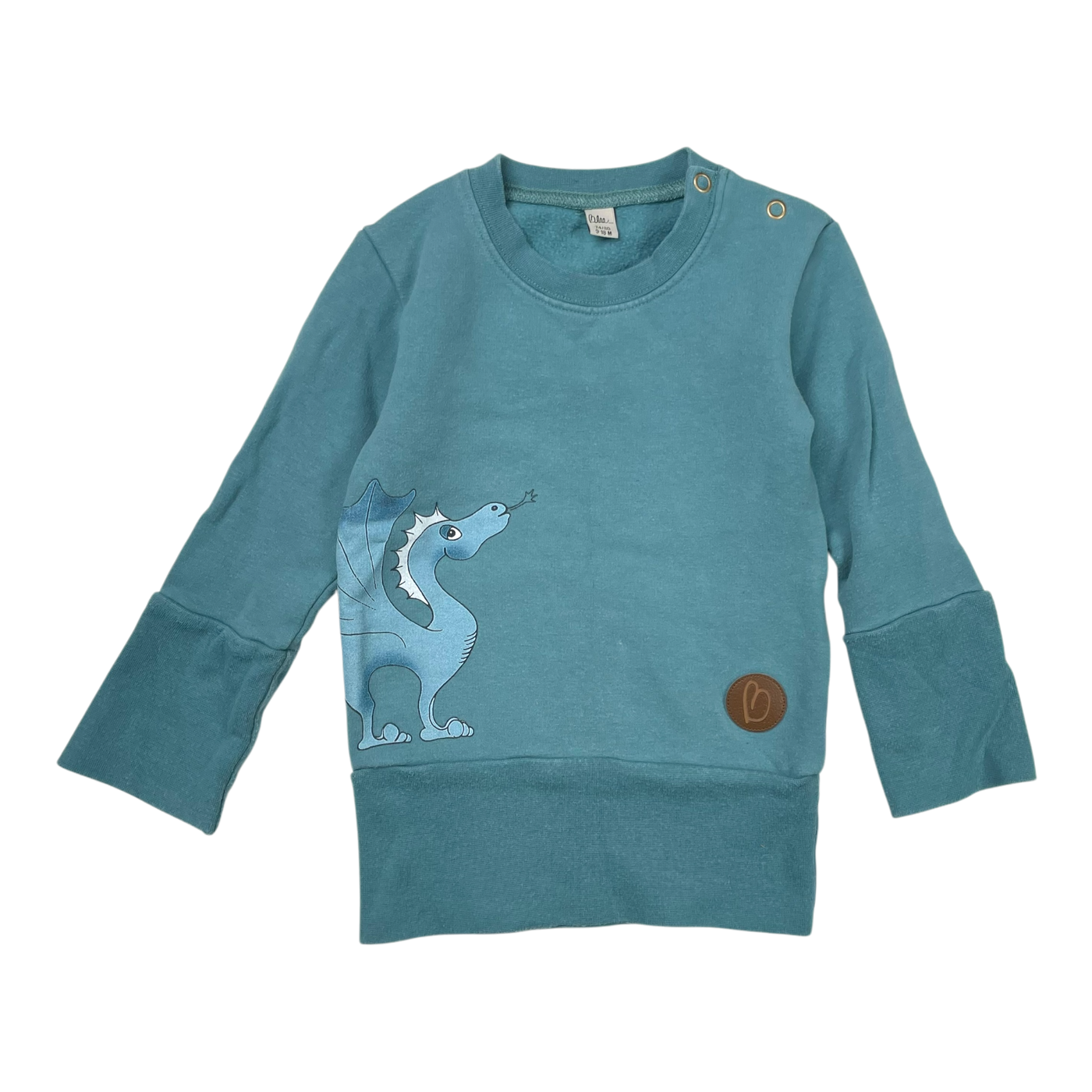 Blaa sweatshirt, dragon | 74/80cm